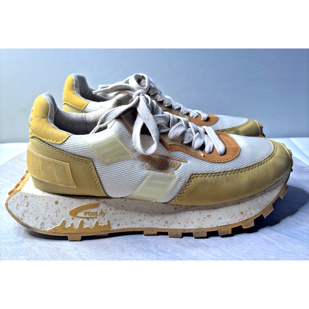 Circus NY by Sam Edelman Retro Running Sneakers Yellow White Speckled Sole Women - Picture 2 of 10